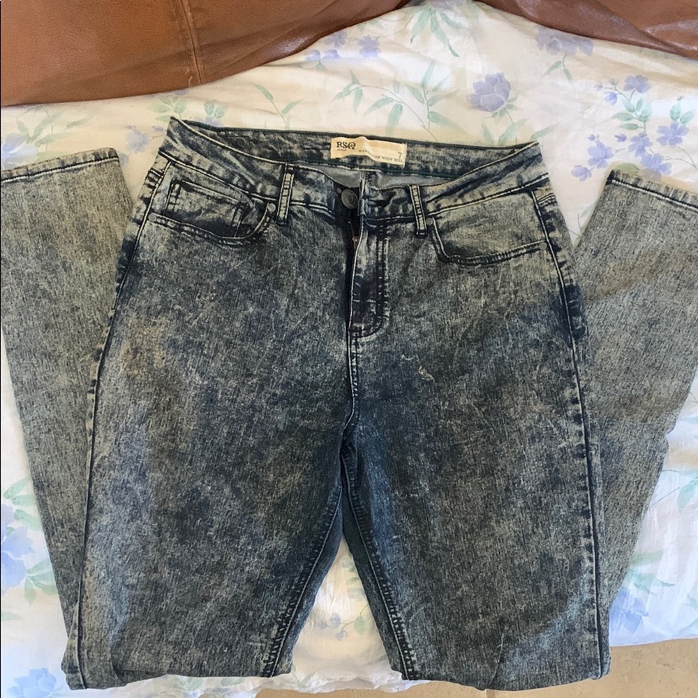 RSQ Washed Black Straight Leg Jeans